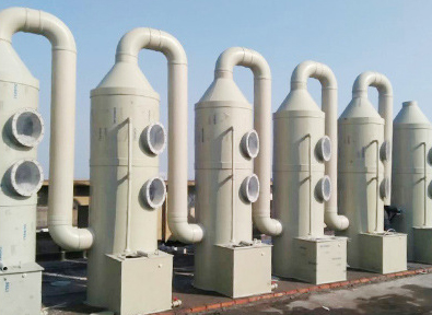 Installation case of exhaust gas treatment spray tower